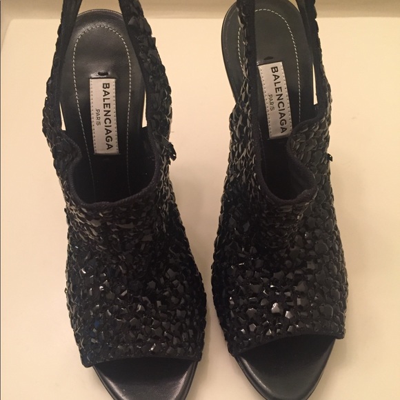 Balenciaga Black sequin slingback - Picture 1 of 6